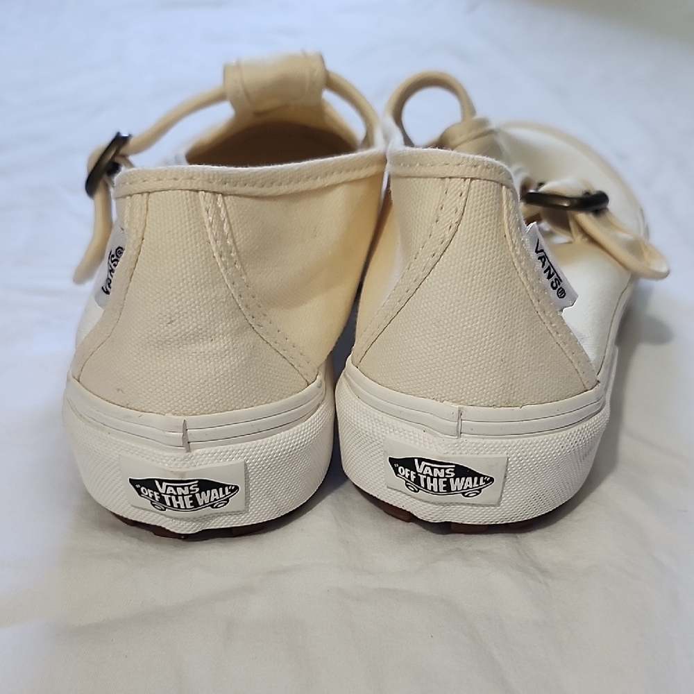 Vans Women's Cream Canvas Buckle Sneakers - Picture 5 of 12